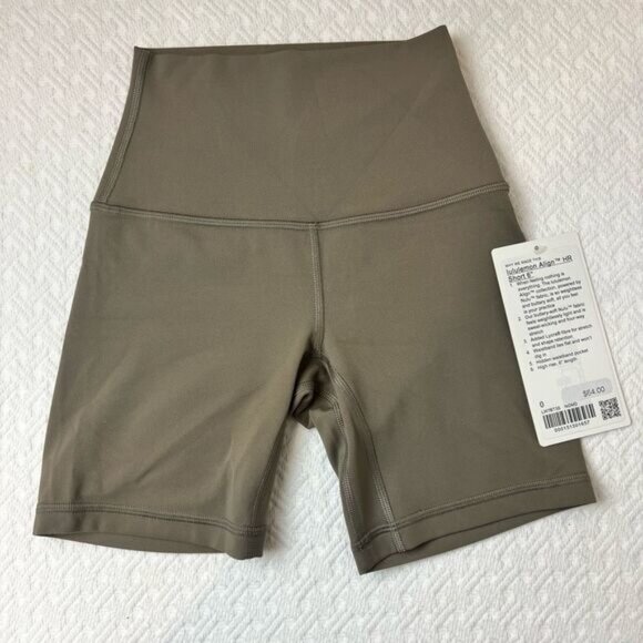 lululemon athletica Pants - Lululemon Align HR High Rise Short 6" Size 0 Taupetastic Beige Brand New NWT